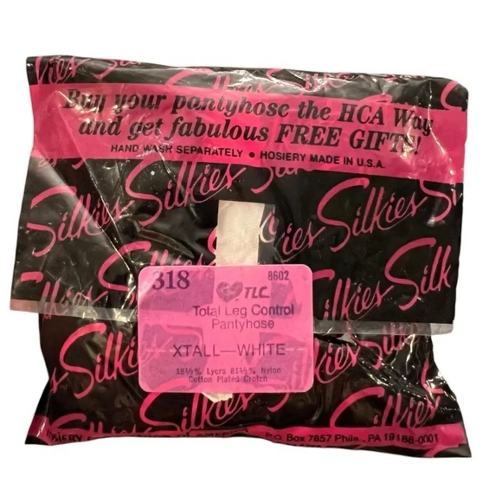 Silkies Nylon TLC Total Leg Control Pantyhose XTall‎ White #318 NEW